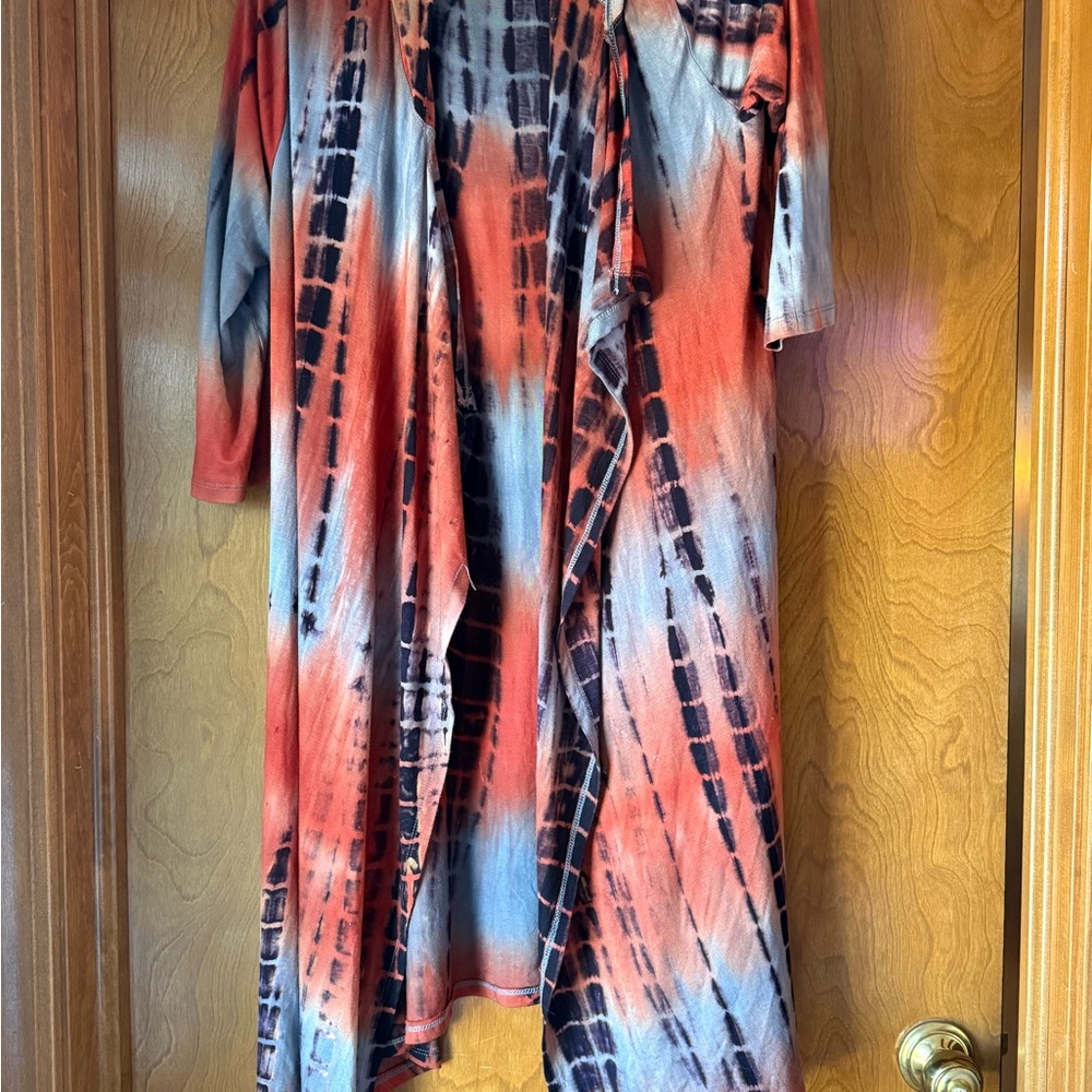 Tie-Dye Open Front Cardigan